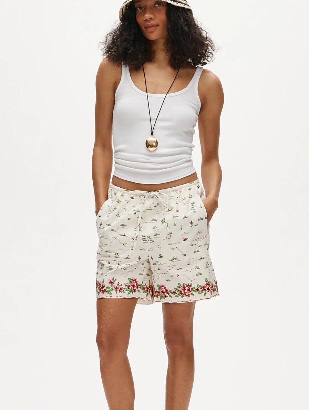 J Crew Cosmo short in map-print cotton poplin CT057 Size XS 100% Cotton